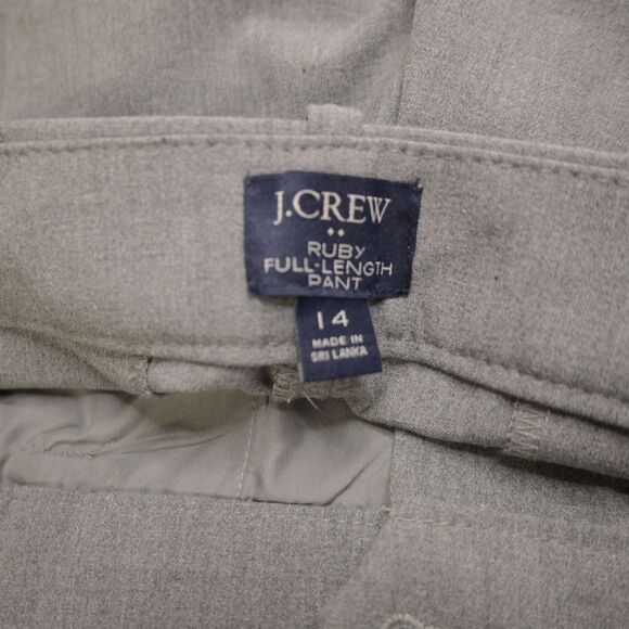 J Crew Womens 14 36x29 Gray Ruby Full-Length Pants Trousers Office High Rise - Picture 3 of 7